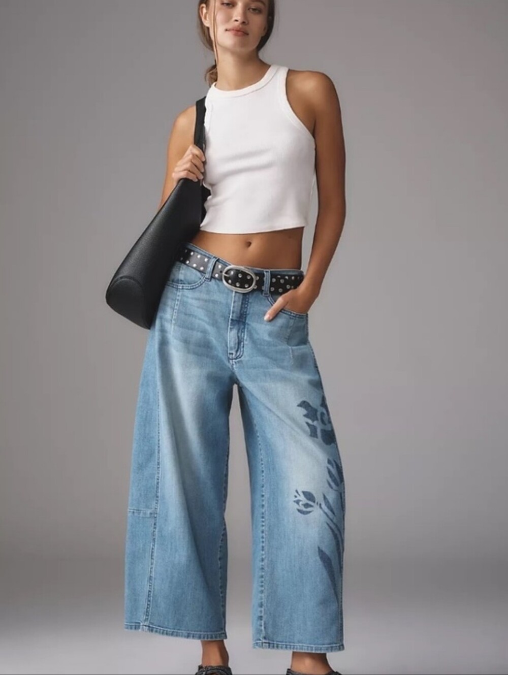 Anthropologie Pilcro Kenna Heritage Barrel Leg Jeans Icon Edition Floral Size 28